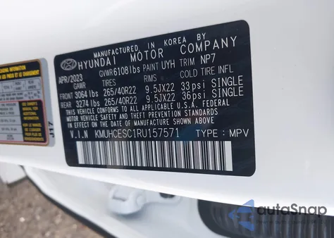 2024 Genesis Gv80 3.5T Awd z USA, uszkodzony, nr VIN KMUHCESC1RU157571